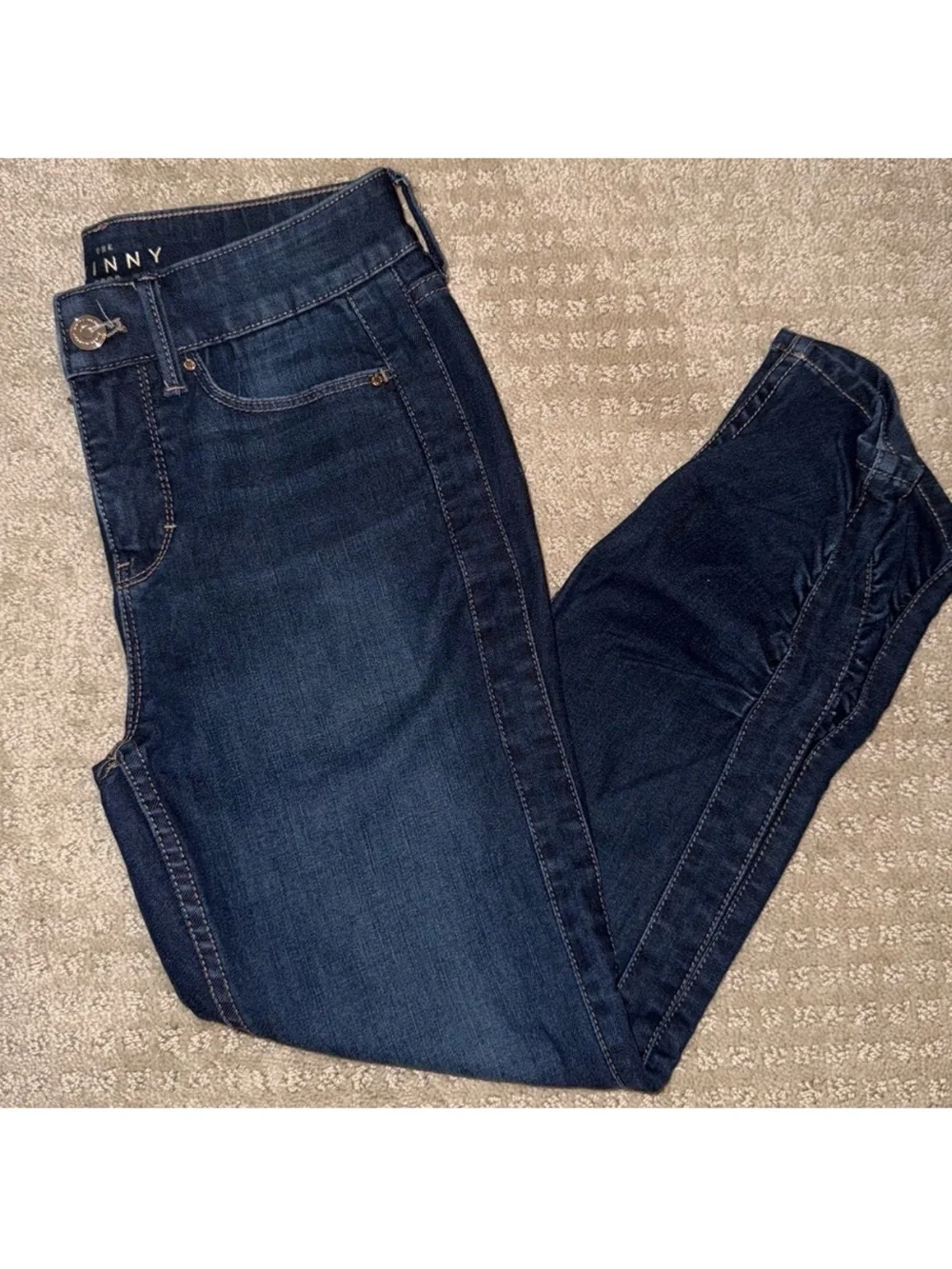 White House Black Market WHBM Ruched Cropped Skinny Jeans Size 0 Petite